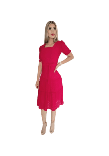 Vestido  largo color Rojo talla Unitalla estilo Recto