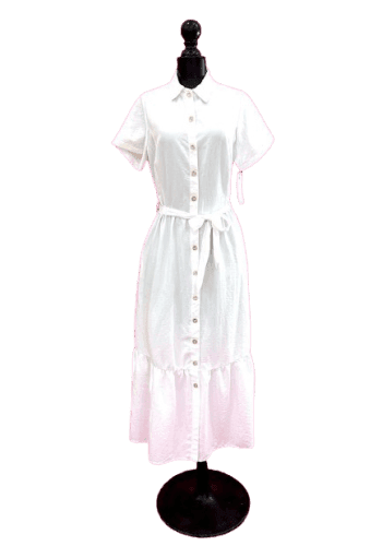 Vestido  largo color Blanco talla Chica  estilo Campesino