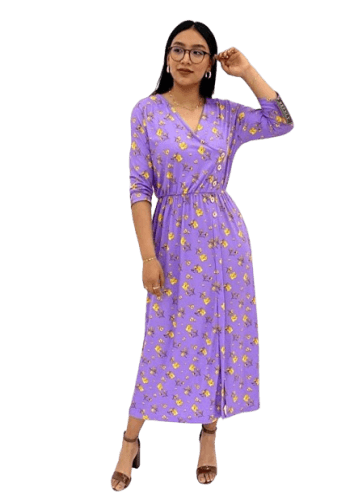 Vestido  largo color Lila talla Mediano estilo Recto