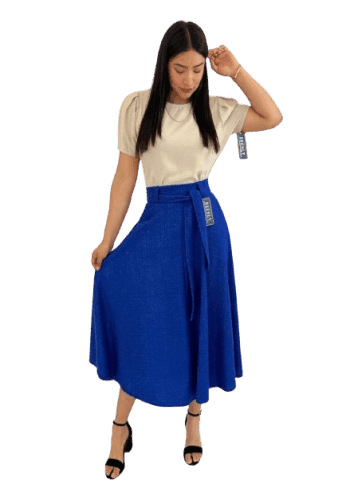 Falda larga color Azul rey talla Unitalla estilo Circular