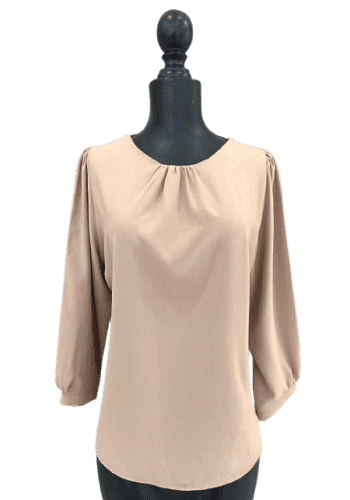 Blusa larga color Camel  talla Mediano estilo Manga 3/4