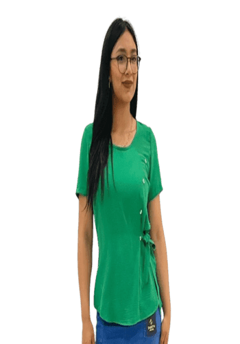 Blusa larga color Verde keli talla Extragrande  estilo Manga corta 