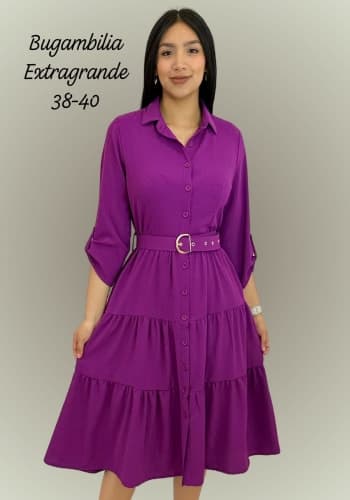 Vestido  largo color Bugambilia  talla Extragrande  estilo Olanes 