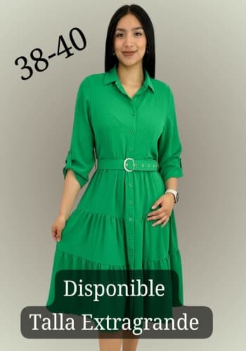 Vestido  largo color Verde keli talla Extragrande  estilo Olanes 
