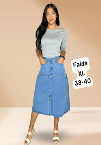 Falda larga color Bleach talla Extragrande  estilo Campesino
