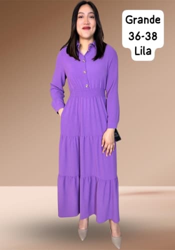 Vestido  largo color Lila talla Grande  estilo Olanes 