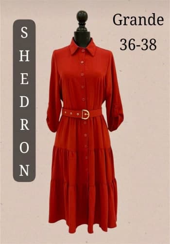 Vestido  largo color Shedron  talla Grande  estilo Olanes 