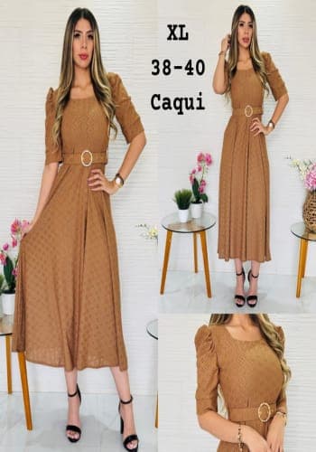 Vestido  largo color Kaki talla Extragrande  estilo Circular