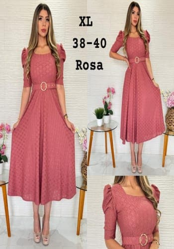 Vestido  largo color Rosa mauve talla Extragrande  estilo Circular