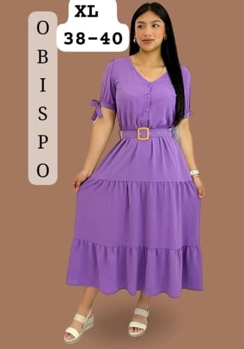 Vestido  largo color Lila talla Extragrande  estilo Olanes 