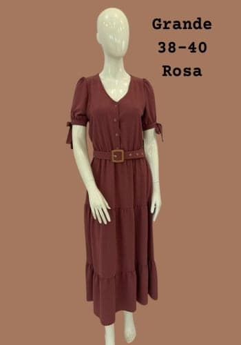 Vestido  largo color Rosa mauve talla Grande  estilo Olanes 