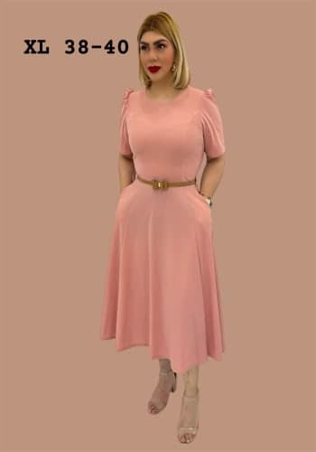 Vestido  largo color Palo de rosa  talla Extragrande  estilo Circular
