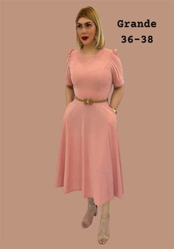 Vestido  largo color Palo de rosa  talla Grande  estilo Circular
