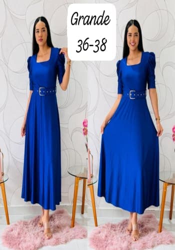 Vestido  largo color Azul rey talla Grande  estilo Circular