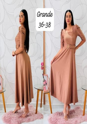 Vestido  largo color Kaki talla Grande  estilo Circular