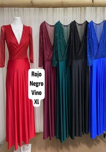 Vestido  largo color Rojo talla Extragrande  estilo Línea A
