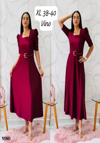 Vestido  largo color Vino talla Extragrande  estilo Circular